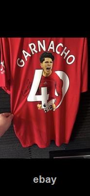 Alejandro Garnacho Signed Manchester United Shirt 1/1 With Photo Proof