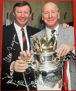 Alex Ferguson & Bobby Charlton Manchester United Signed 10 x8 Photo. COA