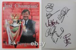 Alex Ferguson Just Champion Manchester United Book Multi Signed inc. Beckham COA