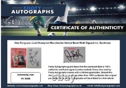 Alex Ferguson Just Champion Manchester United Book Multi Signed inc. Beckham COA