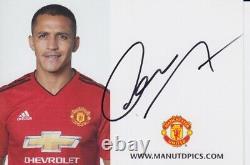 Alexis Sanchez Hand Signed Manchester United Club Card 6x4 Very Rare