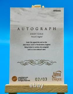 Andy Cole 2025 Futera Unique Autograph /3 Manchester United & England