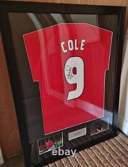 Andy Cole Hand Signed Framed Manchester United #9 Home Shirt with COA Andrew
