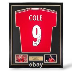 Andy Cole Signed Manchester United 1999 Premier League Home Shirt- Deluxe Framed