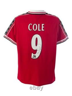 Andy Cole Signed Manchester United Shirt With COA and Photo Proof
