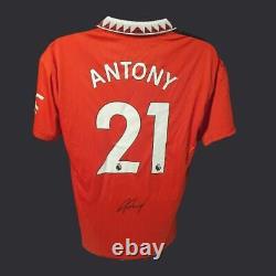 Antony Signed 22/23 Manchester United Football Shirt COA Photo Proof