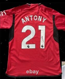 Antony Signed Manchester United Football Shirt COA and Full Video Proof