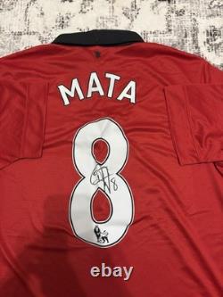 Authentic Manchester United Home Shirt. Juan Mata Number 8 Hand Signed