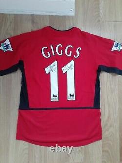 Authentic Ryan Giggs Manchester United Signed Autographed Shirt Awesome Item
