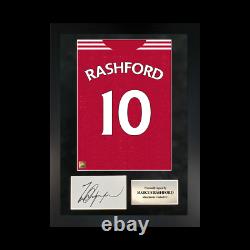 Authentic hand-signed A3 Frame Marcus Rashford Manchester Shirt Poster With COA