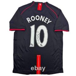 Autographed/Signed Wayne Rooney Manchester United Black Jersey Beckett BAS COA