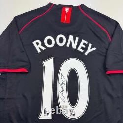 Autographed/Signed Wayne Rooney Manchester United Black Jersey Beckett BAS COA Autographed/Signed Wayne Rooney Manchester United Black Jersey Beckett BAS COA