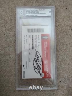 BGS Ryan Giggs Last Manchester United Game Hull 2014 Signed Auto Ticket