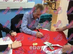 BOBBY CHARLTON & DENIS LAW 2 SIGNED MANCHESTER UNITED SHIRTS in 1 FRAME & PROOF