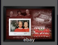 BOBBY CHARLTON & NOBBY STILES Manchester United Signed Photo Framed AFTAL Coa