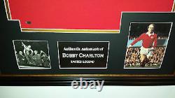 BOBBY CHARLTON of Manchester United Signed Shirt Display AFTAL DEALER CERT