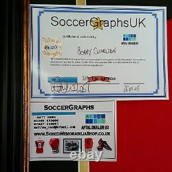 BOBBY CHARLTON of Manchester United Signed Shirt Display AFTAL DEALER CERT