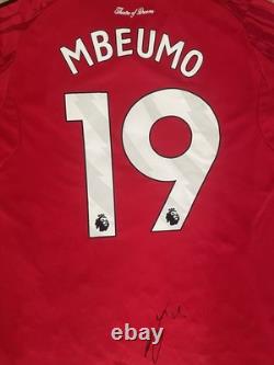 BRYAN MBEUMO Signed 2025/26 Manchester United Football Shirt EXACT PROOF