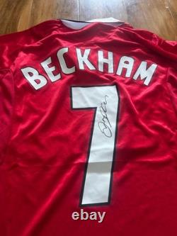 Beckham Signed Manchester United Home Shirt With COA Included
