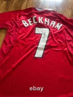 Beckham Signed Manchester United Home Shirt With COA Included
