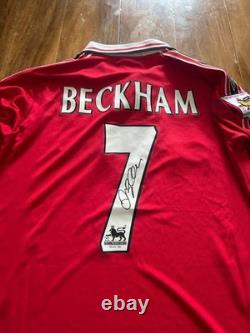 Beckham signed Manchester United home Shirt World Cup with COA included