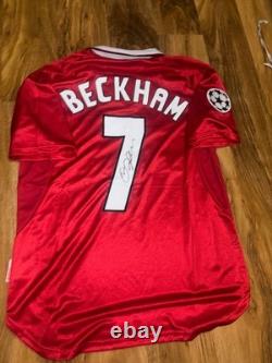 Beckham signed Manchester United home Shirt World Cup with COA included
