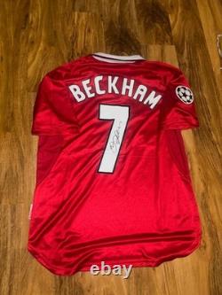 Beckham signed Manchester United home Shirt World Cup with COA included