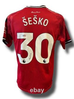 Benjamin Sesko Signed Manchester United 2025/26 Home Shirt (acg Cert Ag16598)