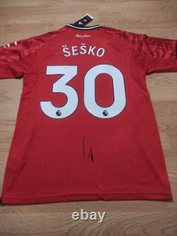 Benjamin Sesko Signed Manchester United Shirt With Exact Video Proof