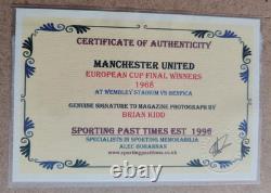 Brian Kidd Manchester United 1968 SIGNED 13 x 9 MOUNTED & FRAMED Stunning Gem