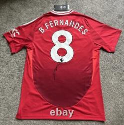 Bruno Fernandes #8 Hand Signed Manchester United Football Shirt with Photo Proof