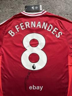 Bruno Fernandes #8 Hand Signed Manchester United Football Shirt with Photo Proof