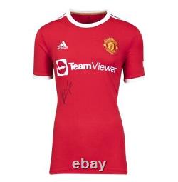 Bruno Fernandes Front Signed Manchester United 2021-22 Home Shirt Autograph