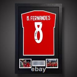Bruno Fernandes Hand Signed And Framed Manchester United Shirt £299