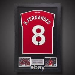 Bruno Fernandes Hand Signed And Framed Manchester United Shirt With COA £349