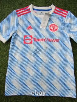 Bruno Fernandes Hand Signed Manchester United Away Football Shirt Autograph