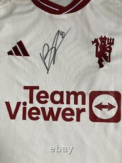 Bruno Fernandes Hand Signed Manchester United Away Football Shirt with COA
