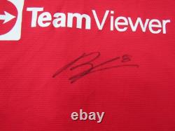 Bruno Fernandes Hand Signed Manchester United Home Football Shirt Autograph