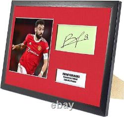 Bruno Fernandes Manchester United Hand Signed Mounted/Framed A4 COA