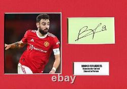 Bruno Fernandes Manchester United Hand Signed Mounted/Framed A4 COA