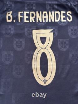 Bruno Fernandes Manchester United Hand Signed Portugal Shirt On the Number