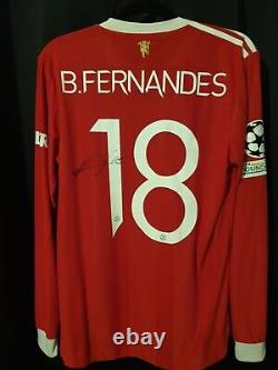 Bruno Fernandes Manchester United Signed Player Issue Match Shirt Long Sleeve