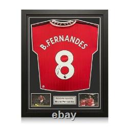Bruno Fernandes Signed Manchester United 2022-23 Football Shirt. Standard Frame