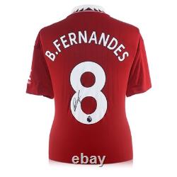 Bruno Fernandes Signed Manchester United 2022-23 Football Shirt. Standard Frame