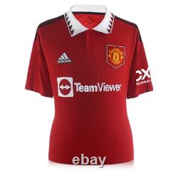 Bruno Fernandes Signed Manchester United 2022-23 Football Shirt. Standard Frame