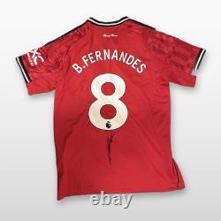 Bruno Fernandes Signed Manchester United 2025/26 Home Shirt Size L Photo COA