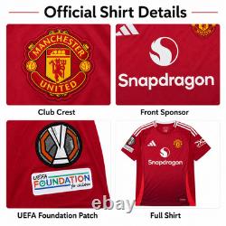 Bruno Fernandes Signed Manchester United 24/25 Home Shirt Size M BNWT Europe COA