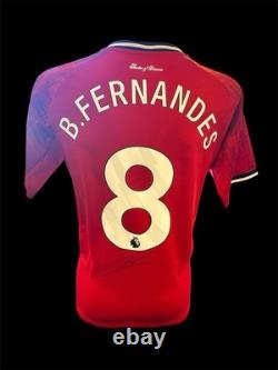 Bruno Fernandes Signed Manchester United Home Shirt Exact Photo Proof