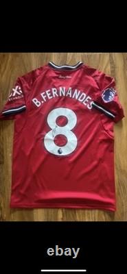 Bruno Fernandes Signed Manchester United Home Shirt With Coa Included