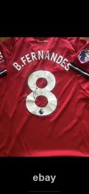 Bruno Fernandes Signed Manchester United Home Shirt With Coa Included